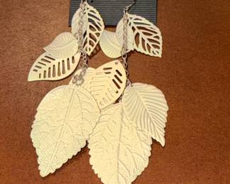 Body Central Leaf Motif Dangle Earrings