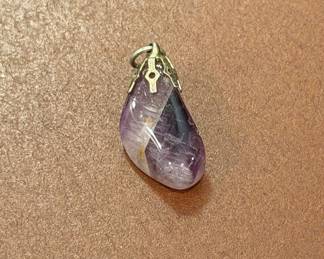 Amethyst Tumbled Stone Pendant