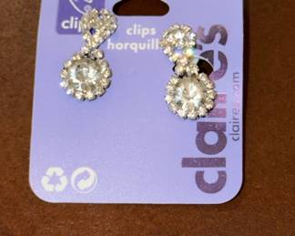 Claire's Rhinestone Clip-On Earrings