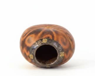 Vintage Yerba Mate Gourd with Silver and Gold Overlay, c. 1960