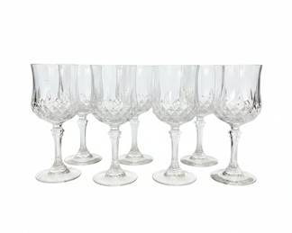 Set of 11 Cristal D'Arques Longchamp Wine Glasses