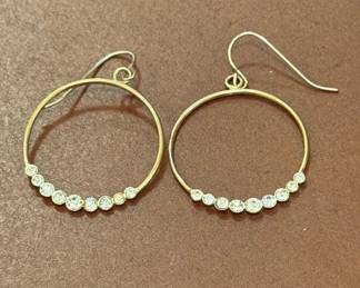Gold-Tone Crystal Hoop Earrings