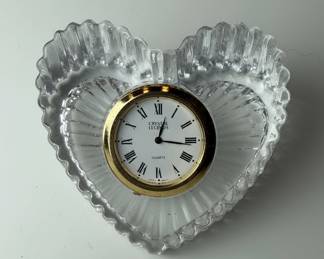 Crystal Legends by Godinger Heart Shaped Clock