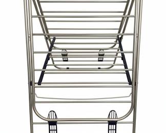 Folding Stainless Steel Laundry Drying Rack with Blue Plastic Hinges