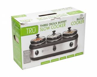 TRU BS-318GT Three 1.5 Quart Crock Buffet Slow Cooker