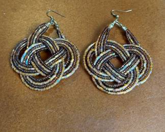 Beaded Celtic Knot Drop Earrings