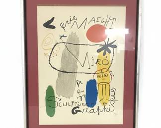 Vintage 1950s Joan Miró Galerie Maeght Exhibition Poster