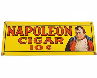 Vintage Style "Napoleon Cigar 10¢" Embossed Metal Sign