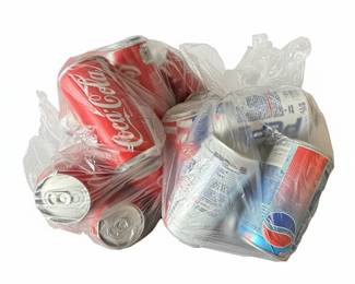 Collection of Vintage Coca-Cola and Pepsi-Cola Soda Cans