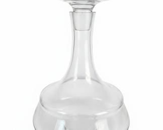 Vintage Wide Base Glass Ship's Decanter