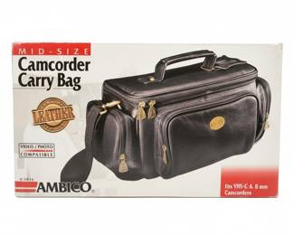 Ambico V-5826 Mid-Size Genuine Leather Camcorder Bag