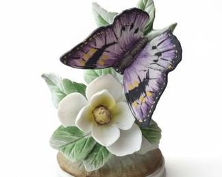 Lefton China Butterfly and Flower Figurine