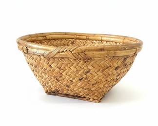 Vintage Asian Bamboo Winnowing Basket