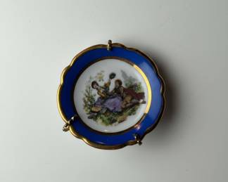 Miniature Courting Couple Plate, Limoges Style