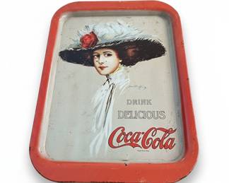 Vintage 1973 Coca-Cola Metal Tray (1909 Artwork)