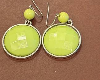 Paparazzi Lime Green Faceted Drop Earrings