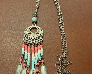 Dream Catcher Beaded Fringe Necklace