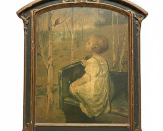 Antique 1910s Wood Panel Print – "Spring Song" by Glücklich