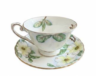Tuscan Fine English Bone China "Dogwood" Commemorative British Columbia Teacup and Saucer