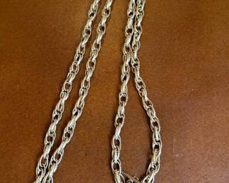 Vintage Textured Link Chain Necklace
