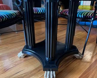 Black Wicker-Style Dining Set with Lion Paw Feet
