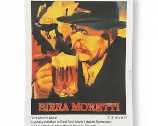 Massive 7' x 9' Birra Moretti Italian Beer Canvas Mural