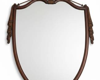 Antique French Neoclassical Crested Wall Mirror (c. 1910)