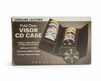 Perry Ellis Genuine Leather Visor CD Case