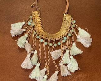Bohemian Tassel and Bead Statement Necklace