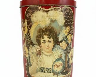 Vintage Coca-Cola "Victorian Ladies" Tin Canister