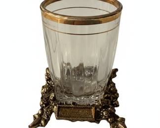 Rococo Revival Crystal and Ormolu Salt Cellar