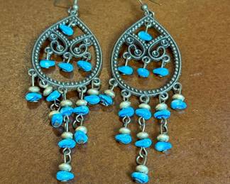 Bohemian Turquoise Chandelier Earrings