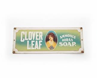 Vintage Style "Clover Leaf Soap" Embossed Metal Sign