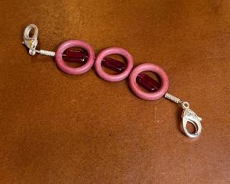 Artisan Wood and Glass Link Bracelet