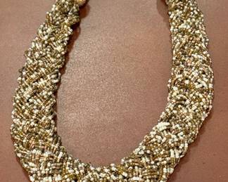 Braided Seed Bead Collar Necklace