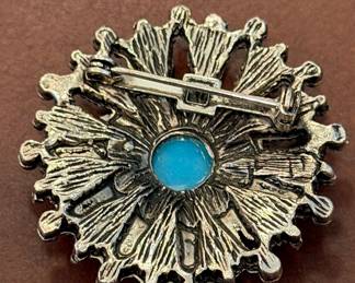 Southwestern Style Turquoise Cluster Brooch