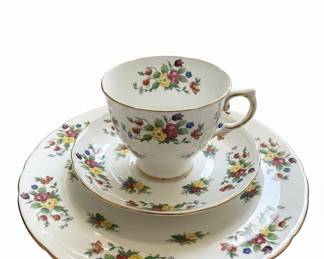 Tuscan Fine English Bone China Floral Trio