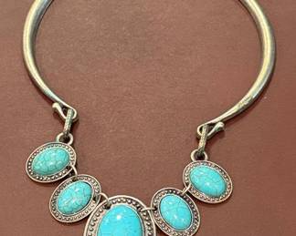 Paparazzi "River Ride" Turquoise Composite Collar Necklace