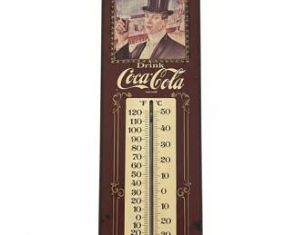Vintage Coca-Cola Wooden Wall Thermometer