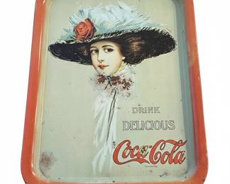 Vintage 1973 Coca-Cola Metal Tray (1909 Artwork Reproduction)