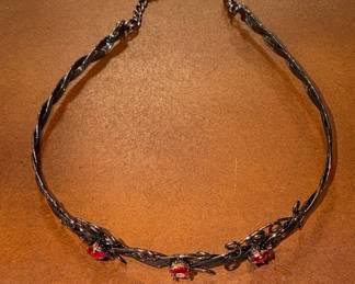 Gothic Red Crystal Choker Necklace