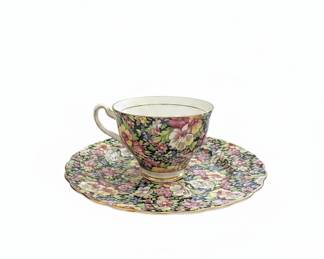 Rosina "Floral Chintz" Bone China Teacup and Saucer