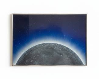 Vintage Lunar Surface Framed Print