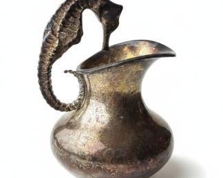 Los Castillo Taxco Silver Plated Seahorse Pitcher