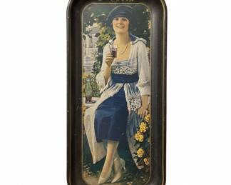 Vintage 1973 Coca-Cola Metal Tray (1925 Flapper Girl)