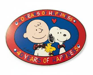Vintage 1990 Peanuts 40th Anniversary Easel Display Sign
