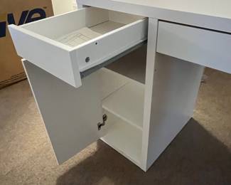 IKEA Micke Desk with Drawer and Cabinet