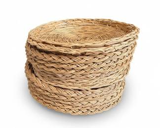 Woven Wicker Paper Plate Holders Set