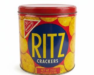 1977 Vintage Nabisco Ritz Crackers Tin - 13 oz
