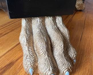 Black Wicker-Style Dining Set with Lion Paw Feet